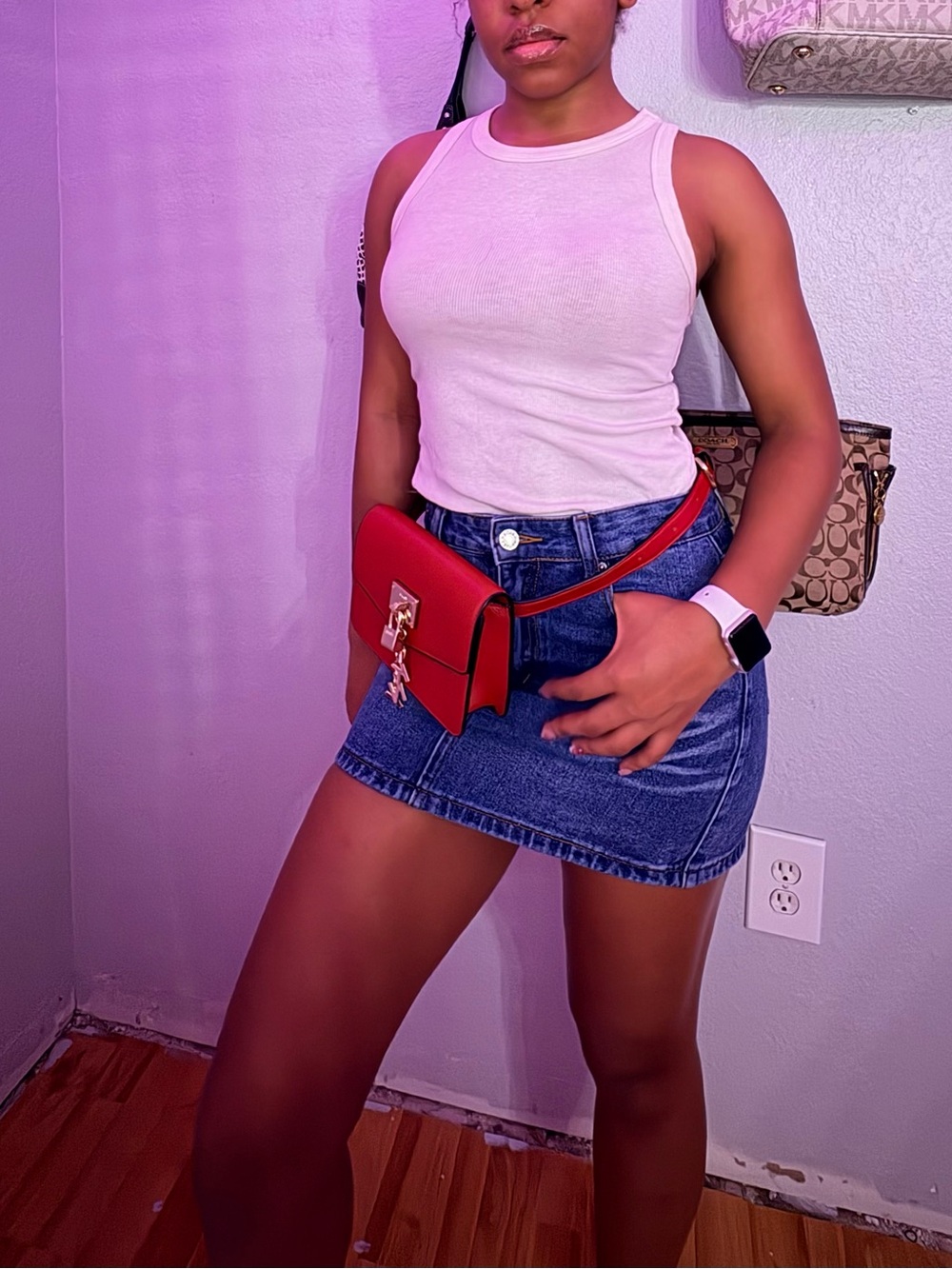 Denim mini skirt